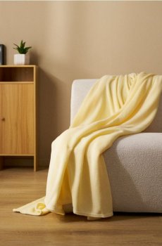 Плед гладкий - світло-жовтий