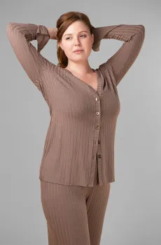 Женский коричневый кардиган Коричневый S-M brabrabra HOM2216069