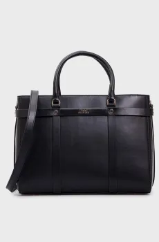 Женская черная кожаная сумка TH HERITAGE LEATHER SATCHEL Черный ONESIZE Tommy Hilfiger AW0AW16315