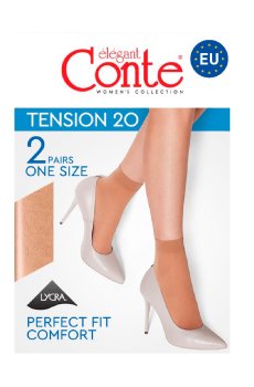 Носки женские фантазийные Conte elegant Tension 20 DEN, Nero, размер 23-25, 2 пари