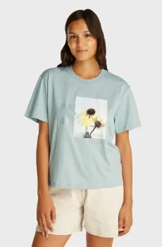 Женская мятная футболка FLOWER GRAPHIC Ментоловый S Calvin Klein Jeans J20J225530