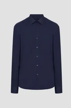 Мужская темно-синяя рубашка Синий 40 Karl Lagerfeld 532619.605003;690