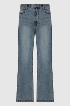 Голубые джинсы с эффектом потертости