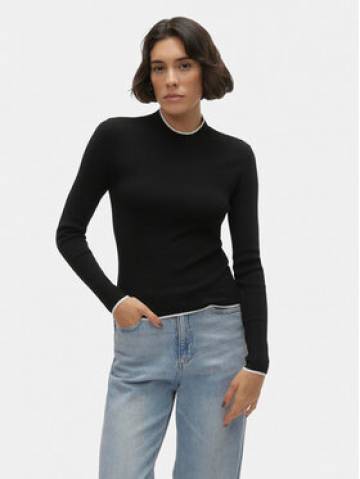 Vero Moda Светр Flouncy 10299604 Чорний Slim Fit Vero Moda Светр Flouncy 10299604 Чорний Slim Fit