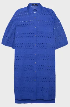 Женское синее платье SSLV EMBROIDERY Синий 38 Karl Lagerfeld 241W1306