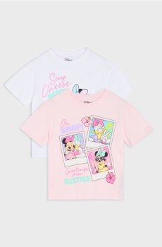 Бавовняні футболки з принтом 2 pack Minnie and Daisy - різнобарвний