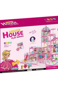 Уценка! Кукольный домик 5-этажный Babik со световыми эффектами, розовый, от 3 лет (556-42)