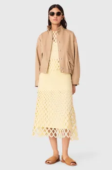 Женская желтая юбка Желтый 34 MAJE MFPJU01587_Pale Yellow