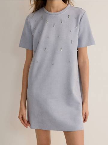 Reserved - Міні сукня з аплікаціями - блідо-блакитний - WP841-05X Reserved - Міні сукня з аплікаціями - блідо-блакитний - WP841-05X