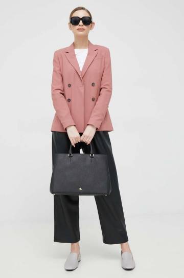 Шерстяной пиджак PS Paul Smith цвет розовый двубортный однотонная Шерстяной пиджак PS Paul Smith цвет розовый двубортный однотонная
