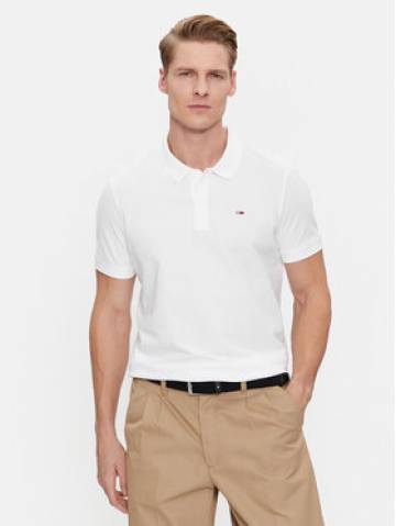 Tommy Jeans Поло DM0DM18312 Білий Slim Fit Tommy Jeans Поло DM0DM18312 Білий Slim Fit