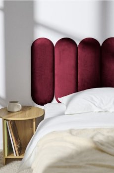 Обшитий панель з велюровим покриттям - буряковий