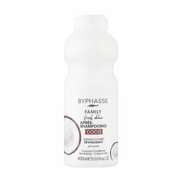 Кондиционер Byphasse Family Fresh Delice для окрашенных волос, с кокосом, 400 мл Кондиционер Byphasse Family Fresh Delice для окрашенных волос, с кокосом, 400 мл