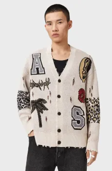 Мужской белый кардиган FOXX Белый M AllSaints M052KE