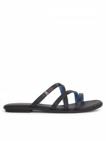 Tommy Hilfiger Шльопанці Th Strap Flat Sandal FW0FW08067 Чорний Tommy Hilfiger Шльопанці Th Strap Flat Sandal FW0FW08067 Чорний