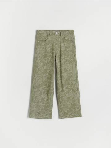 Reserved - Штани wide leg з візерунком - зелений - 790CY-87X Reserved - Штани wide leg з візерунком - зелений - 790CY-87X