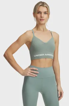 Женский мятный топ Vanish Seamless Low Bra Ментоловый M Under Armour 1384417-348