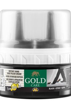 Крем-краска для обуви Gold Care Instant Shine Shoe Polish Cream Черный, 200 мл