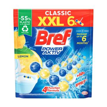 Твердый туалетный блок Bref Power Activ Лимон, 6*50 г Твердый туалетный блок Bref Power Activ Лимон, 6*50 г