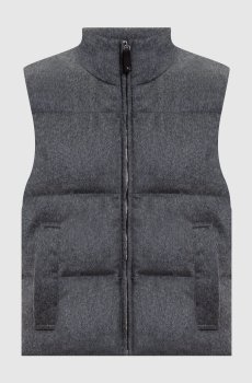 Серый пуховый жилет CAMOROSO из кашемира