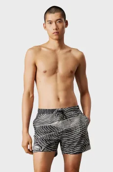 Мужские черные плавательные шорты с узором MEDIUM DRAWSTRING-PLACED Черный S Calvin Klein KM0KM01173