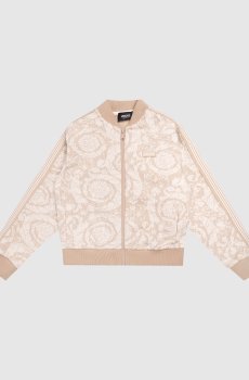 Детская спортивная бежевая куртка в узор