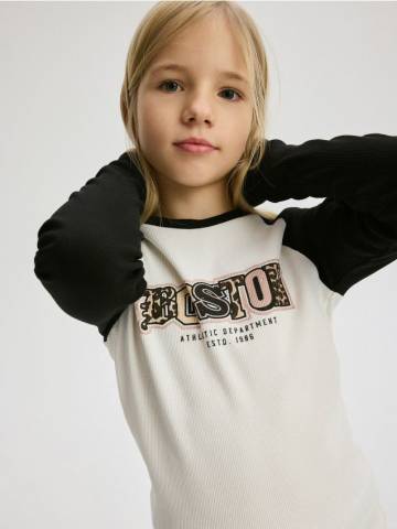 Reserved - GIRLS` T-SHIRT - чорний - 516EG-99X Reserved - GIRLS` T-SHIRT - чорний - 516EG-99X