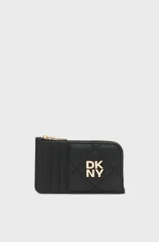 Женский черный кожаный кардхолдер Черный ONESIZE DKNY R411BB82