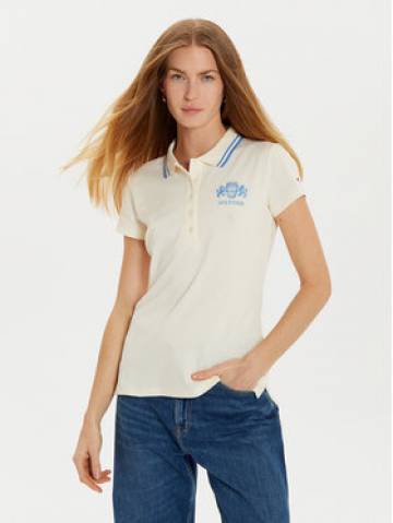 Tommy Hilfiger Поло Varsity WW0WW43931 Бежевий Slim Fit Tommy Hilfiger Поло Varsity WW0WW43931 Бежевий Slim Fit