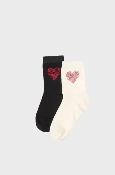 Женские носки (2 пары) K/HEART RHINESTONES Разноцветный ONESIZE Karl Lagerfeld A1W47104