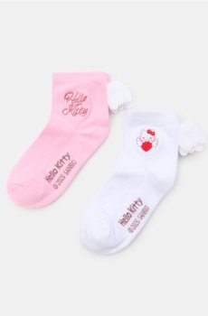 Шкарпетки Hello Kitty, 2 пари - різнобарвний