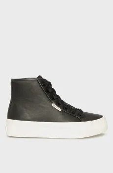 Женские черные кожаные кеды VULC FLATF Черный 37 Calvin Klein YW0YW01978