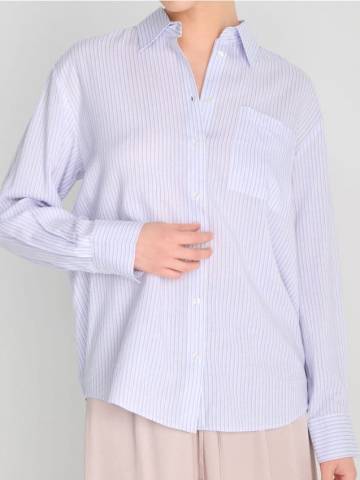 Сорочка regular fit із додаванням льону - синій Сорочка regular fit із додаванням льону - синій
