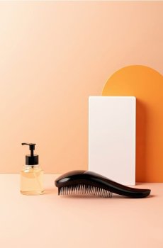 Щітка для волосся з принтом - чорний