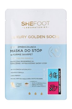 Смягчающая маска для ног SheFoot Luxury Golden Socks в форме носков, 1 пара