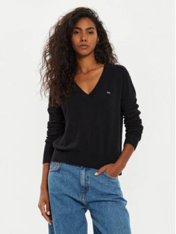 Tommy Jeans Светр Tjw Essential DW0DW18670 Чорний Regular Fit Tommy Jeans Светр Tjw Essential DW0DW18670 Чорний Regular Fit