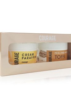 Набор косметический Courage Paraffino Therapy 05 (крем-парафин Манго, 300 мл + пилинг-мусс Тоффи, 300 мл + перчатки, 2 шт)