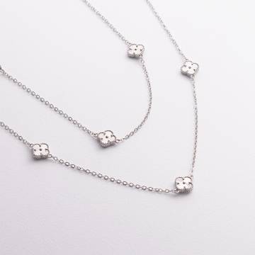 Серебряное колье &quot;Клевер&quot; 181358