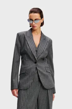 Женский серый жакет в полоску /PINSTRIPE BLAZER Серый 40 Karl Lagerfeld A1W14025