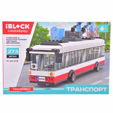Конструктор IBLOCK Транспорт Тролейбус білий (PL-921-378) Конструктор IBLOCK Транспорт Тролейбус білий (PL-921-378)