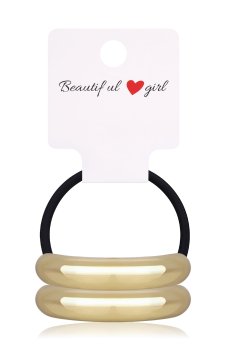 Резинка для волос мателевая, золотая, ребристая, 1 шт (E25092621)