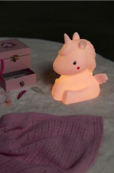 Світильник LED у формі єдинорога - пастельний рожевий