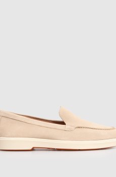 Бежевые замшевые лоферы