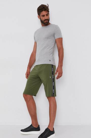 Футболка Polo Ralph Lauren (2-pack) мужская цвет серый гладкий Футболка Polo Ralph Lauren (2-pack) мужская цвет серый гладкий