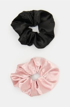 Резинки для волосся scrunchie з тисненим квітковим візерунком 2 pack - різнобарвний