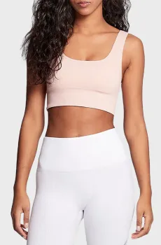 Женский розовый топ RIB SEAMLESS SQUARE Розовый L DKNY DP2T8708