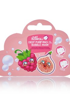 Маска для лица кислородная Just Kawaii Deep Purifying O2 Bubble Mask с экстрактом малины и инжира, 5 г