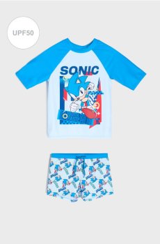 Комплект для пляжу UPF50 – Футболка та купальник Sonic the Hedgehog - різнобарвний