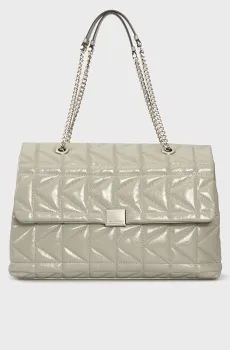 Женская серая кожаная сумка kuilt sp wrinkle Серый ONESIZE Karl Lagerfeld A1W30393