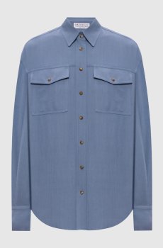 Синяя рубашка с леном